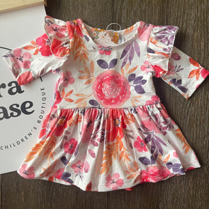 Tangerine Blooms Twirl Romper