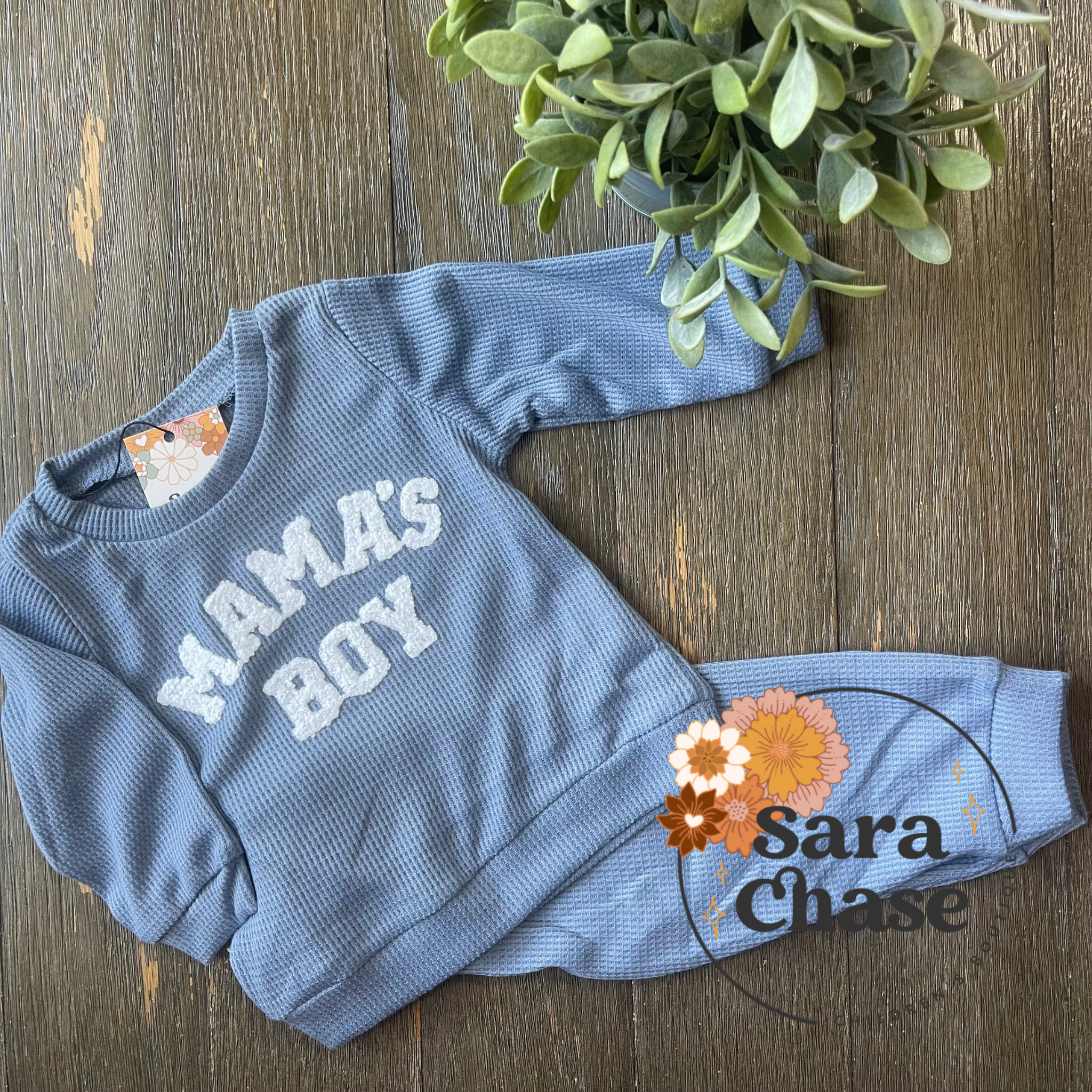 Mama’s Boy Waffle Knit Outfit